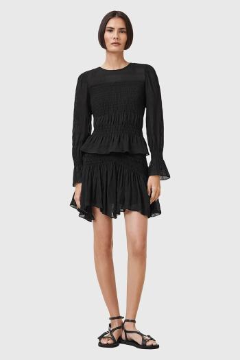 Sukňa AllSaints PAMELA čierna farba, mini, áčkový strih, W039RC