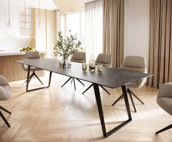 Jedálenský stôl Edge 300x100 cm keramický Laminam® Nero Greco sivý