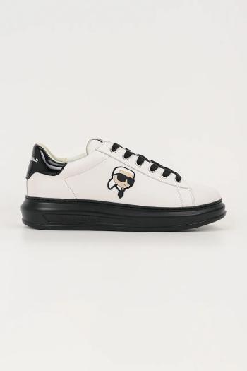 Kožené tenisky Karl Lagerfeld KAPRI MENS biela farba, KL52530N