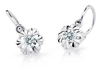 Cutie Jewellery Detské náušnice z bieleho zlata C2213-10-X-2 biela