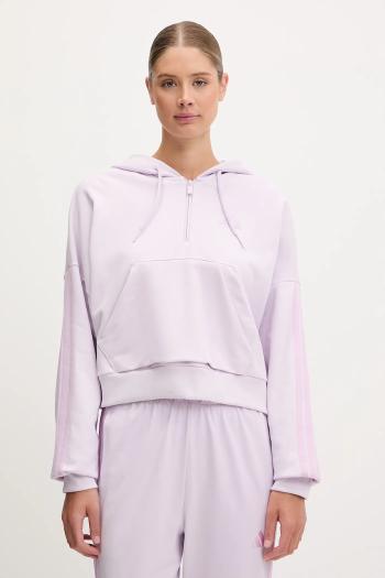 Mikina adidas Essentials fialová farba, s kapucňou, jednofarebná, JN1947