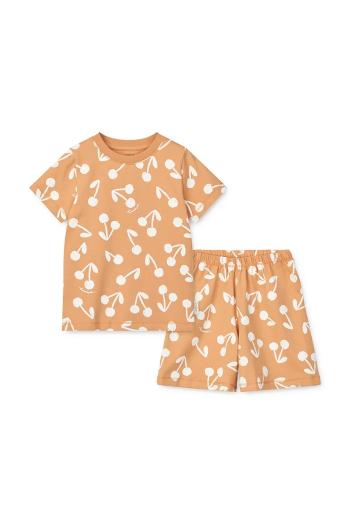 Detské pyžamo Liewood Ilford Printed Pyjamas Set oranžová farba, vzorovaná, LW19855