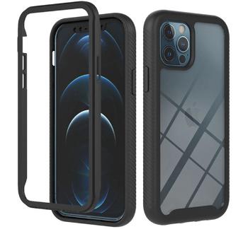 Oppo A54 5G / A74 5G / A93 5G, szilikon hátlap és műanyag előlapi tok, fekete