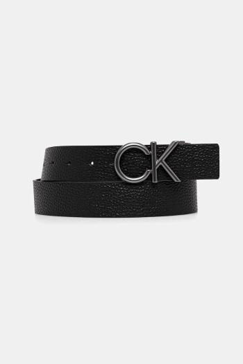 Obojstranný kožený opasok Calvin Klein čierna farba, LV04D7035G