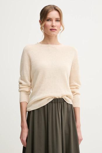 Ľanový sveter Weekend Max Mara dámsky, béžová farba, tenký, 2515361052600