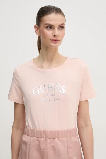 Tričko Guess MARGOT dámske, ružová farba, V5RI16 J1314