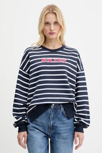 Mikina Hollister Co. tmavomodrá farba, vzorovaná, KI352-5162