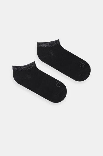Ponožky Calvin Klein 2-pak dámske, čierna farba, 701230614