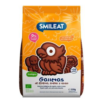 Smileat BIO špaldové kakaové sušenky s jablečnou šťávou a vitaminem B1 10M+ 220 g