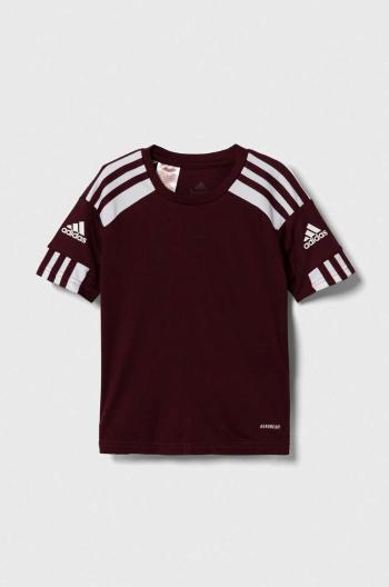 Detské tričko adidas Performance bordová farba, vzorované
