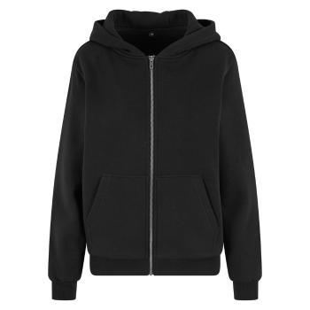 Build Your Brand Hebká dámska mikina na zips Fluffy - Čierna | XL