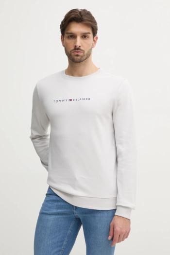 Mikina Tommy Hilfiger pánska, šedá farba, s potlačou, UM0UM03346