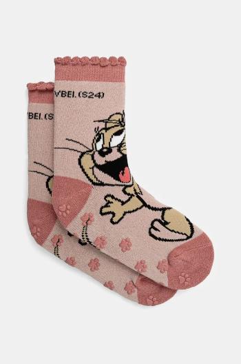 Detské ponožky United Colors of Benetton x Tom & Jerry ružová farba, 6AO30703I
