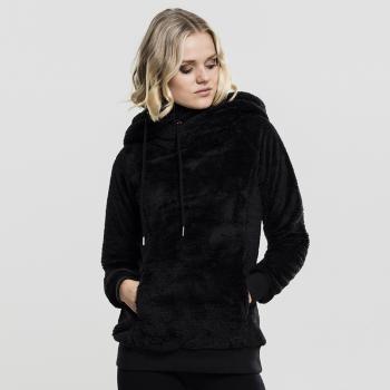 Mikina Urban Classics Ladies Long Teddy Hoody black - S