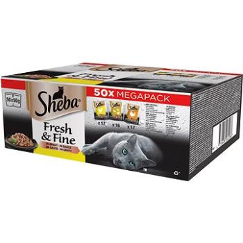 Sheba Fresh & Fine kapsička mixovaný výber v šťave pre dospelé mačky 50 × 50 g (4770608260286)