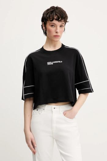 Bavlnené tričko Karl Lagerfeld Jeans dámske, čierna farba, A2W17028