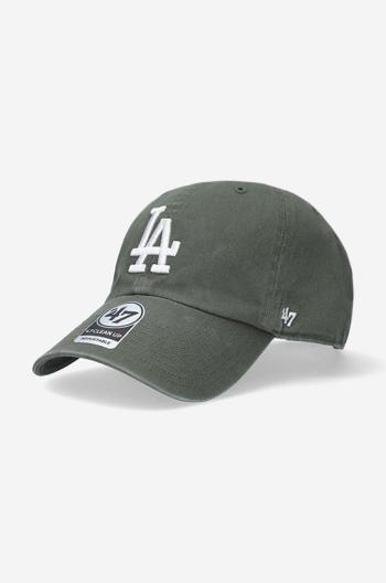 Bavlnená šiltovka 47 brand MLB Los Angeles Dodgers zelená farba, s nášivkou, B-RGW12GWSNL-MSG