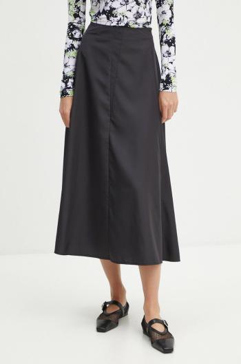 Sukňa Moschino Jeans čierna farba, midi, áčkový strih, J0107 8729