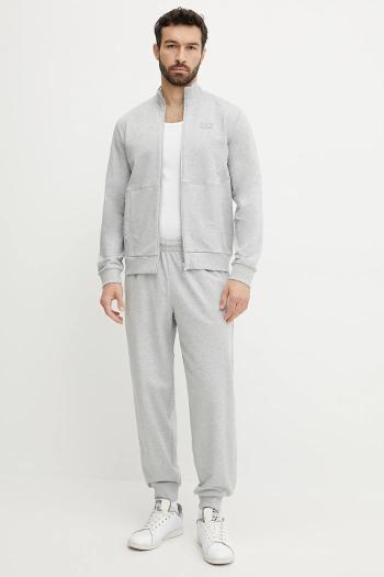 Bavlnená tepláková súprava EA7 Emporio Armani pánska, šedá farba, AF13512.7M000235