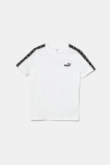 Detské bavlnené tričko Puma ESS TAPE Tee biela farba, s potlačou, 685780