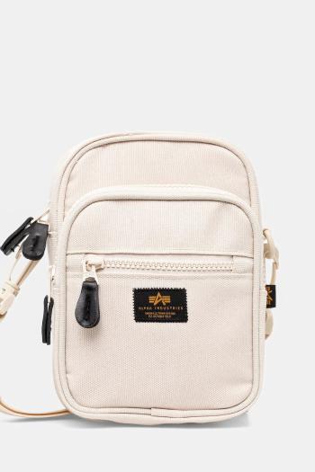 Malá taška Alpha Industries Label Messenger Bag S béžová farba, 156941