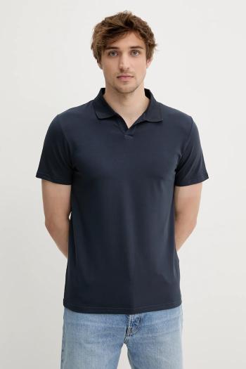 Polo tričko Filippa K pánske, tmavomodrá farba, jednofarebné, 28909