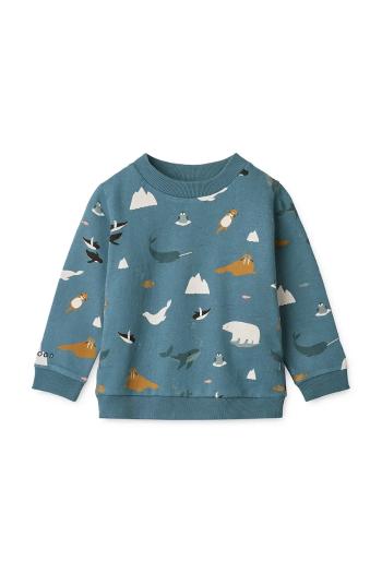Detská bavlnená mikina Liewood Thora Printed Sweatshirt modrá farba, vzorovaná, LW20357