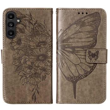 ART BUTTERFLY Peňaženkový obal pre Samsung Galaxy A15 / A15 5G šedý