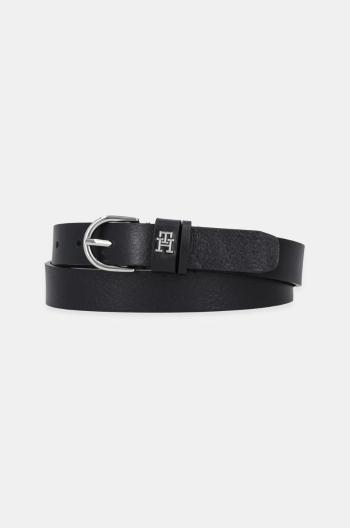 Kožený opasok Tommy Hilfiger dámsky, čierna farba, AW0AW17279