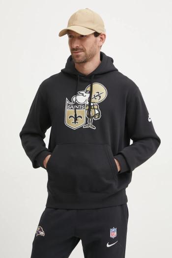 Mikina Nike New Orleans Saints pánska, čierna farba, s kapucňou, s potlačou, NKDK-00A-7WV-13L