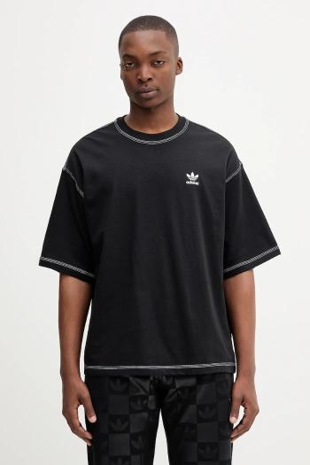 Bavlnené tričko adidas Originals Essentials pánske, čierna farba, jednofarebné, JW0971