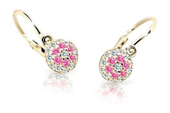 Cutie Jewellery Zlaté detské náušnice C2150-10-X-1 fuchsiová