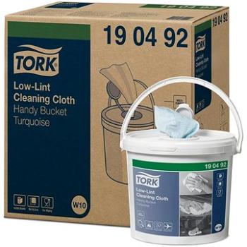 TORK Low-Lint, 200 útržkov, 30 × 16,5 cm, 60 m, 1 vr., tyrkysové, vo vedre, W10 (7322540741193)