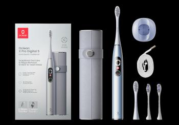 OCLEAN X Pro Digital Set Silver pouzdro a sonická zubná kefka, strieborná