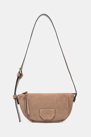 Semišová kabelka AllSaints MADEA SUEDE béžová farba, W096XC