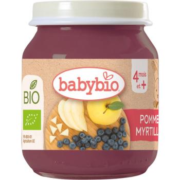 Babybio BIO jablko a čučoriedky ovocný príkrm 130 g