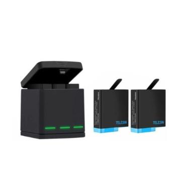 Telesin 3-slot nabíjačka pre GoPro Hero 8 + batérie 2ks, čierna (GP-BNC-801)