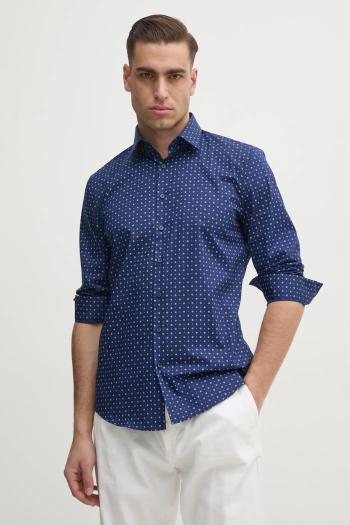 Košeľa Calvin Klein pánska, tmavomodrá farba, slim, s klasickým golierom, K10K114313