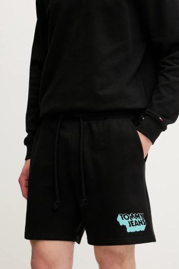 Bavlnené šortky Tommy Jeans čierna farba, DM0DM21803