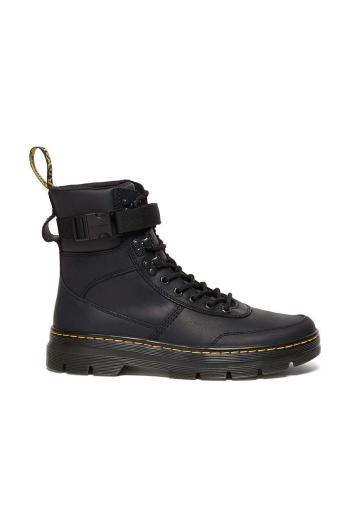 Kožené členkové topánky Dr. Martens Combs Tech Leather čierna farba, na plochom podpätku, jemne zateplené, DM27801001