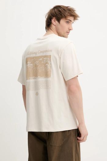 Bavlnené tričko Dickies pánske, béžová farba, s potlačou, DK0A4Z92F901