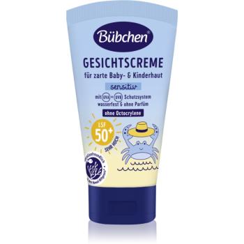 Bübchen Sensitive Sun Protection Face Cream SPF 50+ védő arckrém gyerekek számára SPF 50+ 6 m+ 50 ml