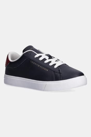 Kožené tenisky Tommy Hilfiger ESSENTIAL COURT SNEAKER tmavomodrá farba, FW0FW08320