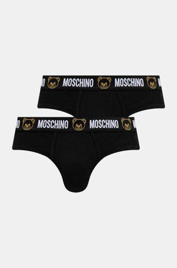 Slipy Moschino Underwear 2-pak pánske, čierna farba, 13014406