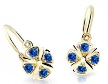 Cutie Jewellery Slušivé detské náušnice zo žltého zlata C2245-10-X-1 modrá