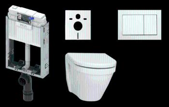 Cenovo zvýhodnený závesný WC set TECE na zamurovanie + WC Vitra S50 KMPLS50T