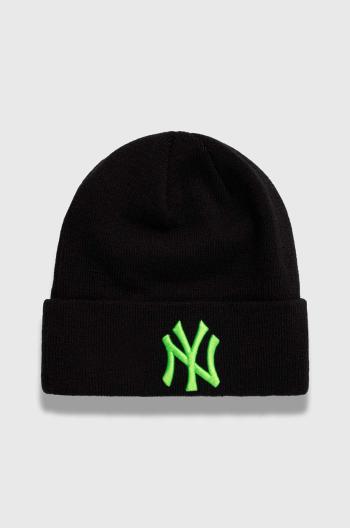 Čiapka New Era čierna farba, z hrubej pleteniny, NEW YORK YANKEES