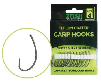 Zfish teflonové háčiky curved shank barbless 10 ks-veľkosť 6