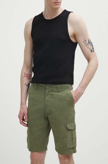Bavlnené šortky Quiksilver zelená farba