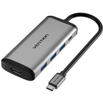 Vention Type-C (USB-C) to HDMI + 3× USB3.0 + PD Converter 0.15M Gray Metal Type (CNBHB)